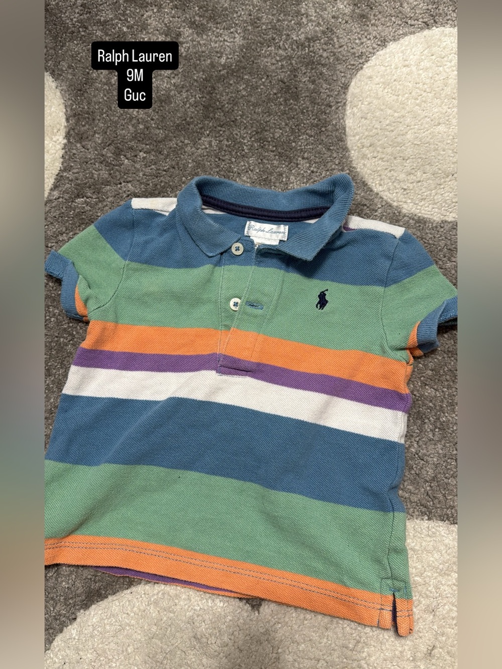 Ralph Lauren Striped Polo in Blue, Green, Orange and Purple